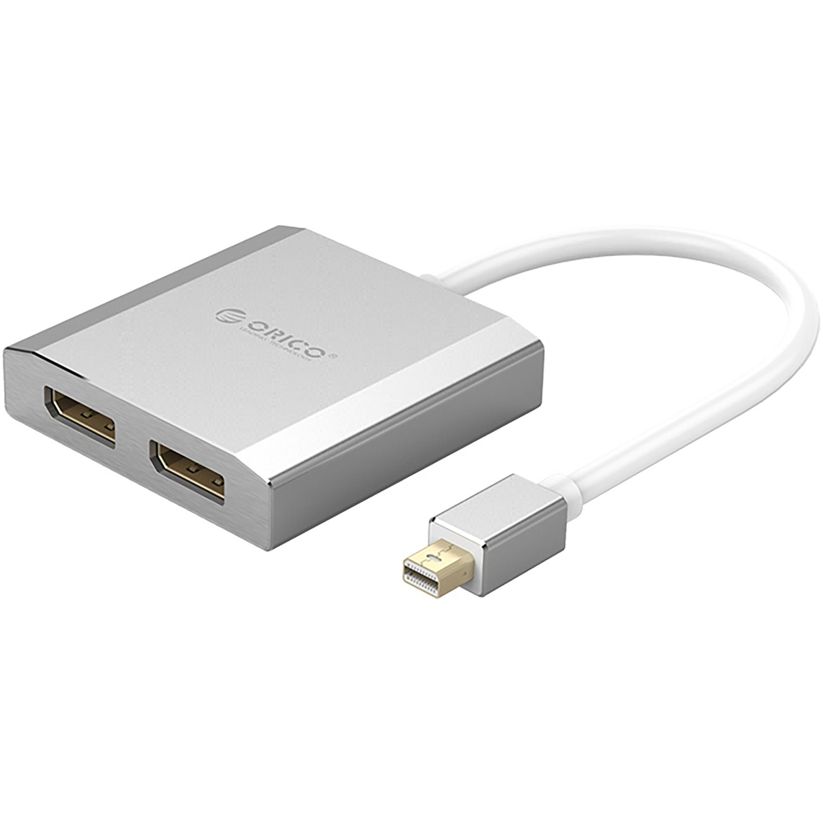 ORICO Mini DP 1.2 (M) to Dual DP (F) Adapter Silver (ORICO XD-MDF2DP4-SV-BP)