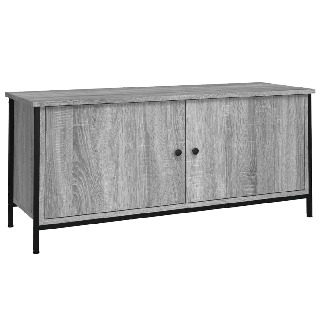 szürke sonoma színű szerelt fa TV-szekrény ajtókkal 102x35x45cm (826293)