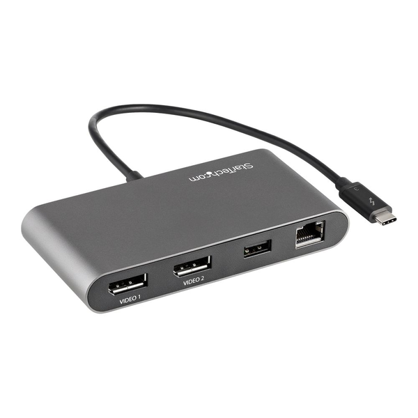 StarTech.com TB3DKM2DPL laptop dock & poortreplicator Bedraad Grijs