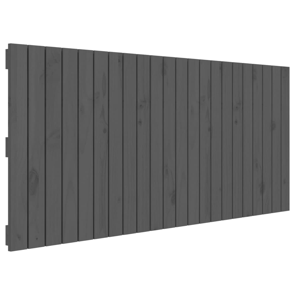 szürke tömör fenyőfa fali fejtámla 140x3x60 cm (824870)