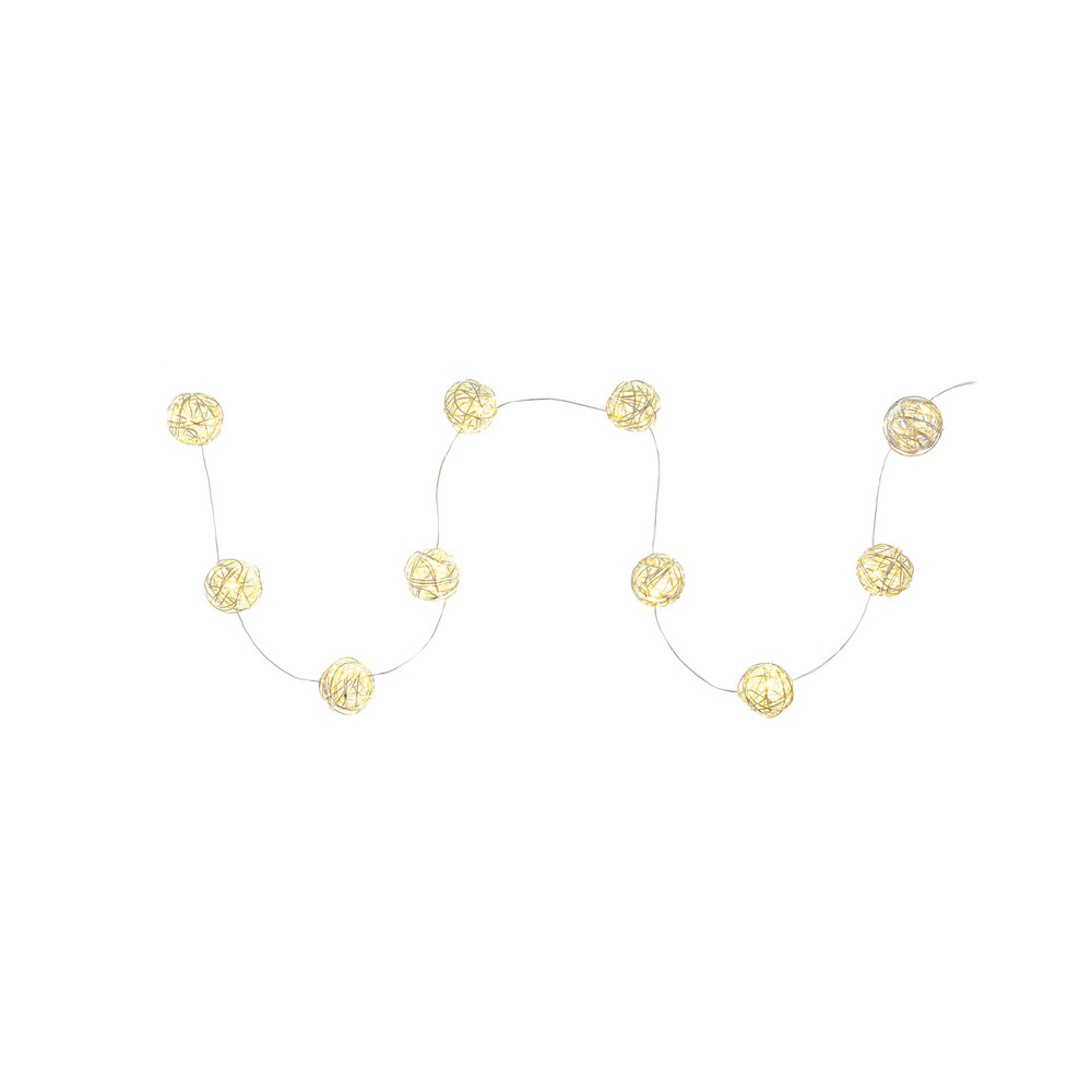 Retlux RXL 238 Beltéri nano LED Ezüst színű fém dekorgömbös fényfüzér 0.9m - Meleg fehér (RXL 238)