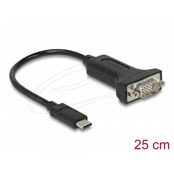 Delock USB Type-C - RS-232 D-Sub adapter 25cm fekete (64307)