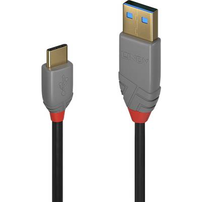 Lindy 36886 USB-kabel USB 2.0 1 m USB A USB C Sort, Grå