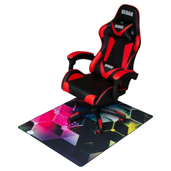 IRIS GAMER BLUE HEXAGON 120cm átmérőjű, 2mm vastag, hatszög mintás kerek padlóvédő székalátét