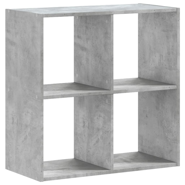 betonszürke szerelt fa könyvespolc 68,5 x 32 x 68,5 cm