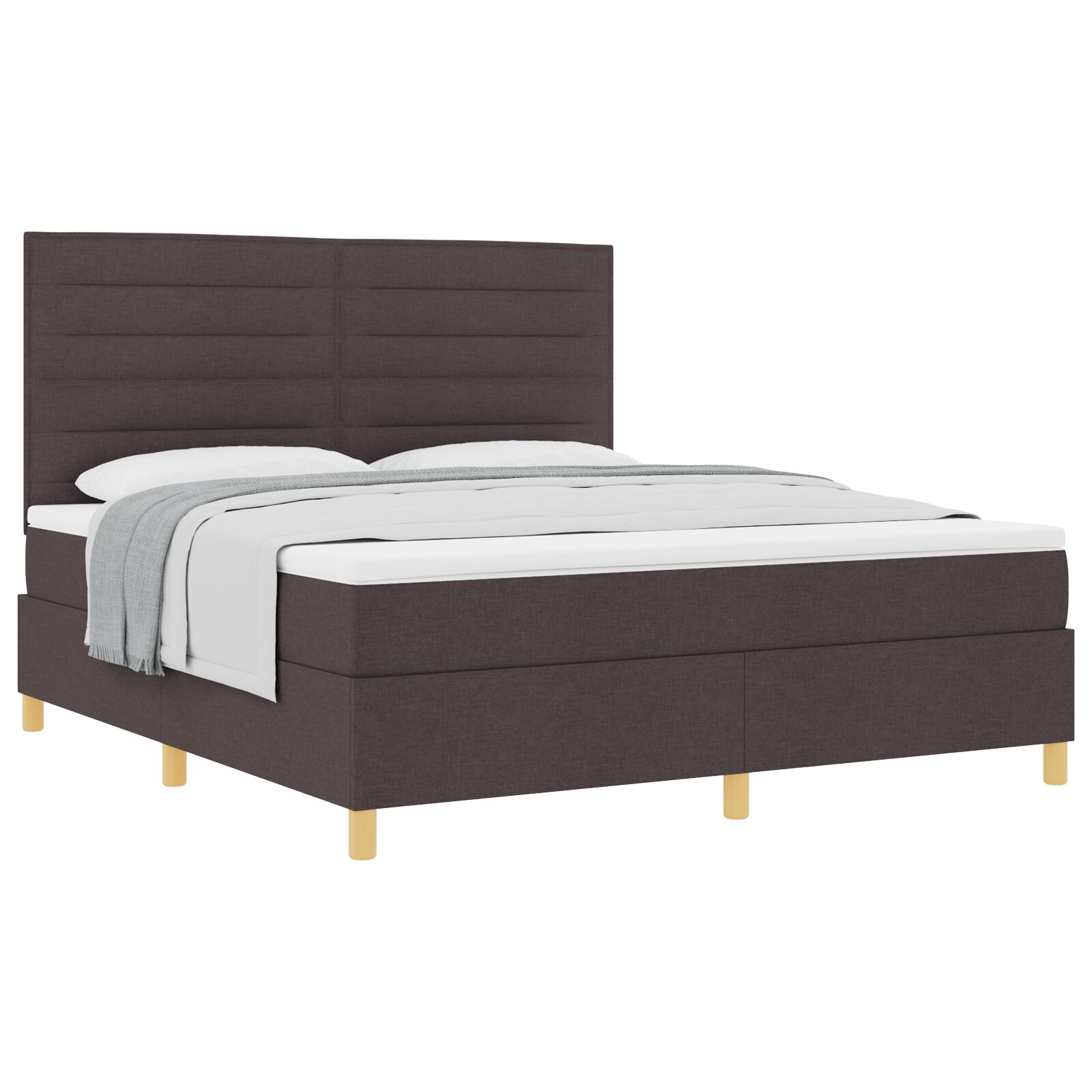 Boxspring Ágy Mattal Sötétbarna Szuper King Tétel (3339563)
