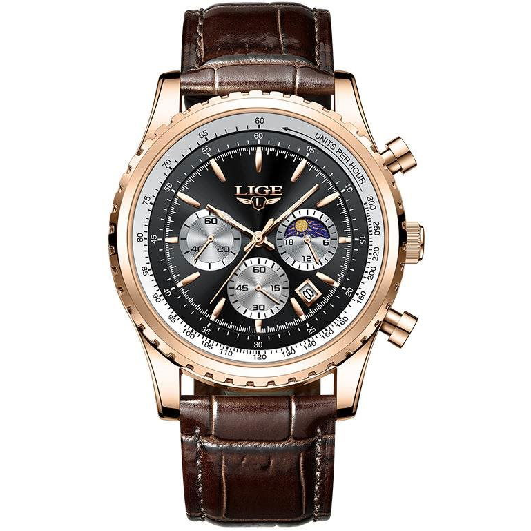 Lige Man 8989-12 - rose gold black (19933)