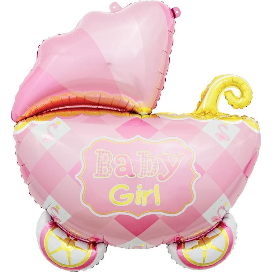 Babakocsi Carriage Pink Fólia Lufi - 60 cm, Rózsaszín (3142891)