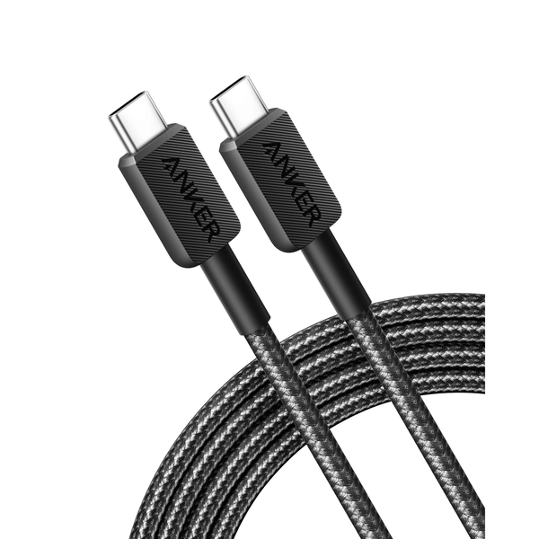 Anker 322 USB-C apa - USB-C apa Adat és töltő kábel - Fekete (0.9m)