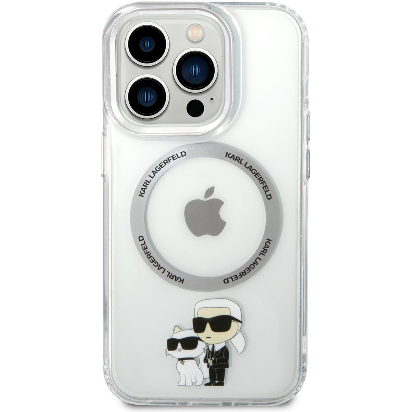 Karl Lagerfeld IML Karl and Choupette NFT iPhone 13 Pro átlátszó MagSafe hátlap tok (KLHMP13LHNKCIT)