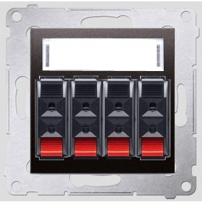  Kontakt-Simon Gniazdo głośnikowe SIMON54 poczwórne antracyt - DGL34.01/48