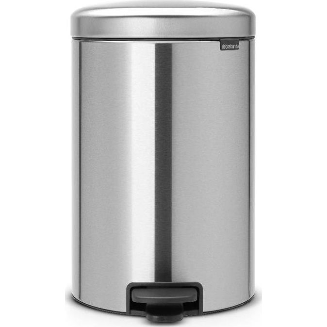 Brabantia NewIcon pedálos hulladékgyűjtő szagmentesen záródó Soft-Close fedél, műanyag tartály, 20L - Y méret, r.m. acél, selyem - 114021 (114021)