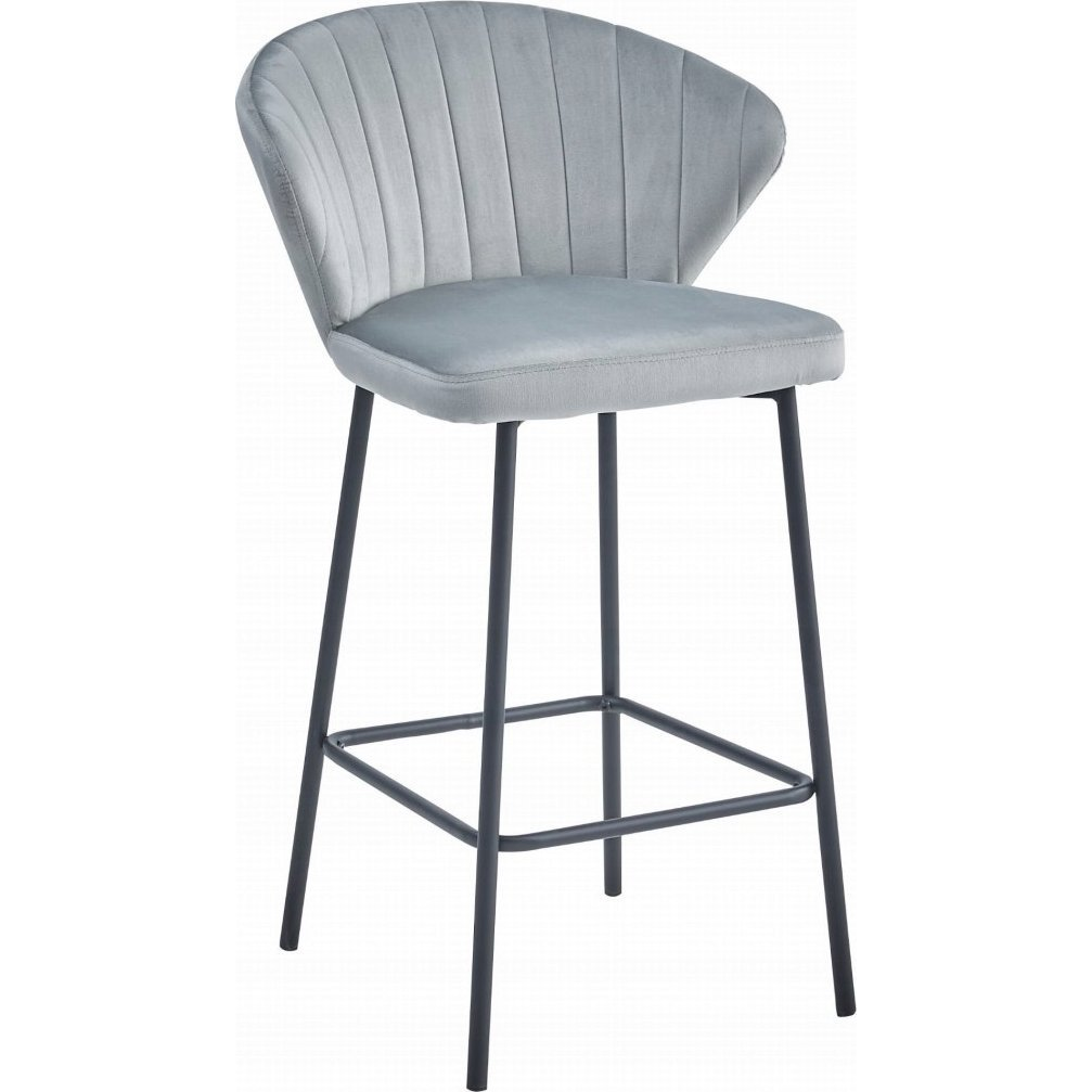 GATTA Hocker - Ezüstszürke Bársony / Fekete Lábak x 1 (model_3864_1-GATTA-NIRY88)