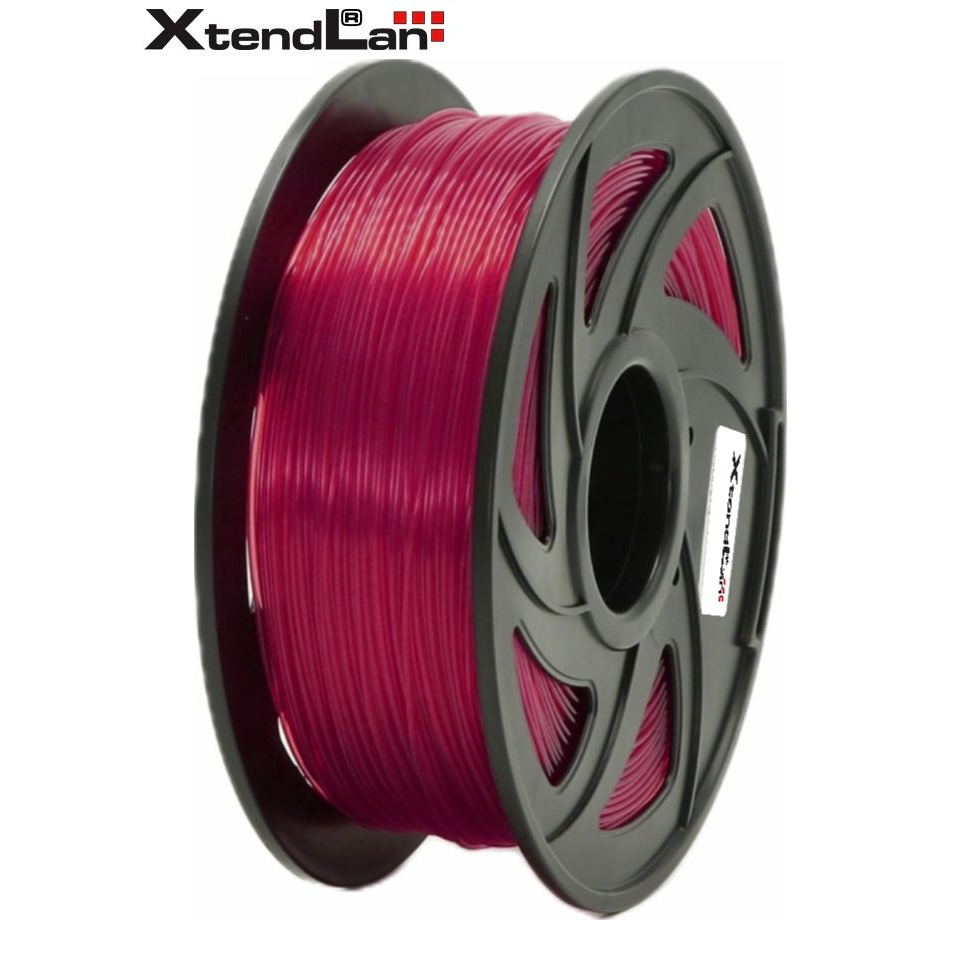 XtendLAN Filament PET-G 1.75mm 1 kg - Átlátszó piros (3DF-PETG1.75-TRB 1KG)