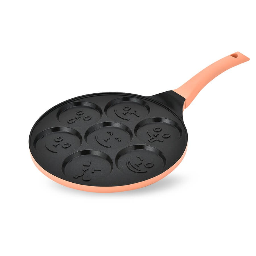 Maestro MR-1222-B Smile Palacsintasütő Serpenyő 26cm - Fekete / korall (MR-1222-B)