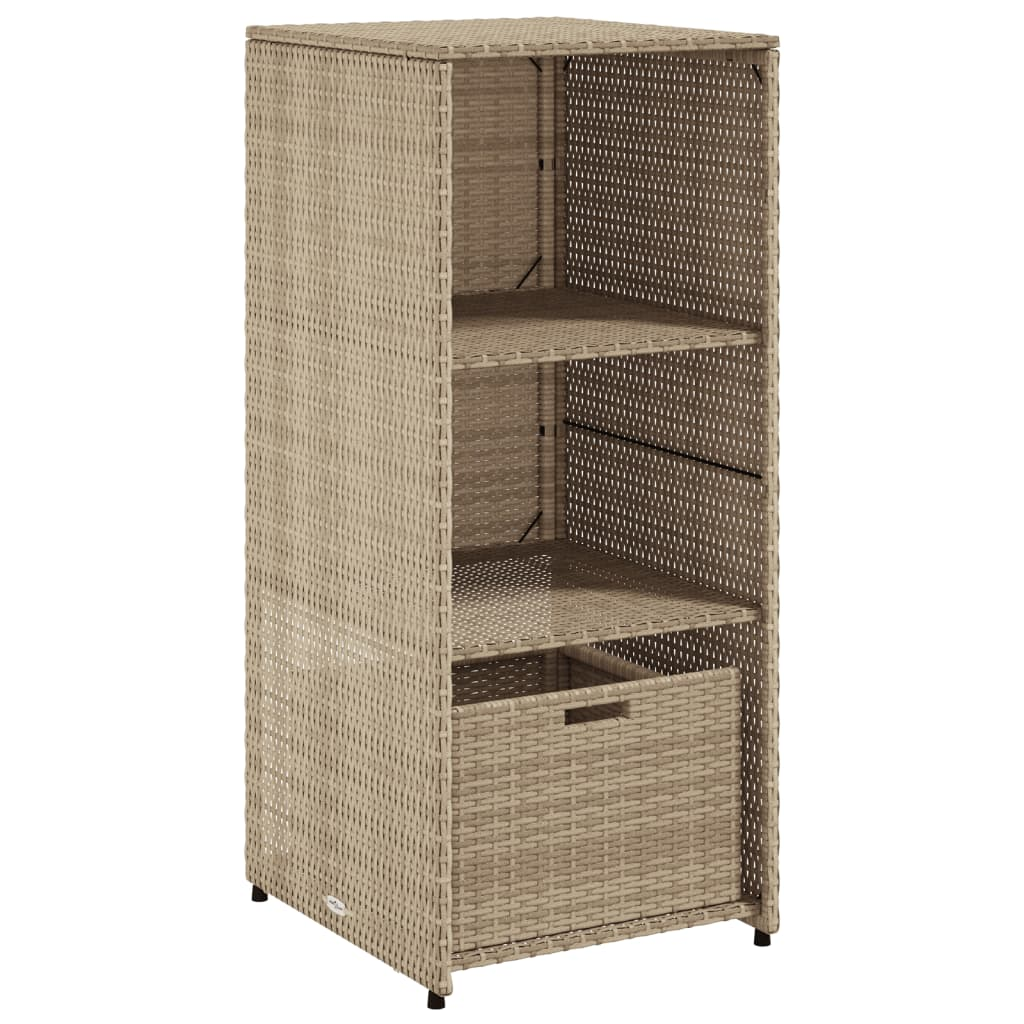 bézs polyrattan kerti tárolószekrény 50 x 55 x 115 cm (365550)