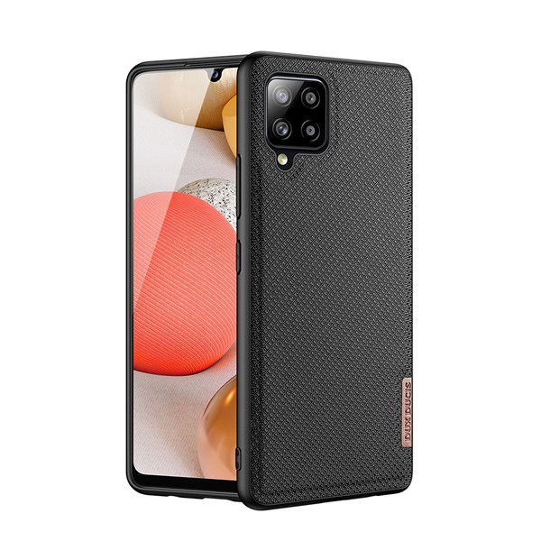 DUX DUCIS FINO szilikon telefonvédő (műanyag belső, közepesen ütésálló, rács minta) FEKETE [Samsung Galaxy A42 5G (SM-A425F)] (5996591034980)