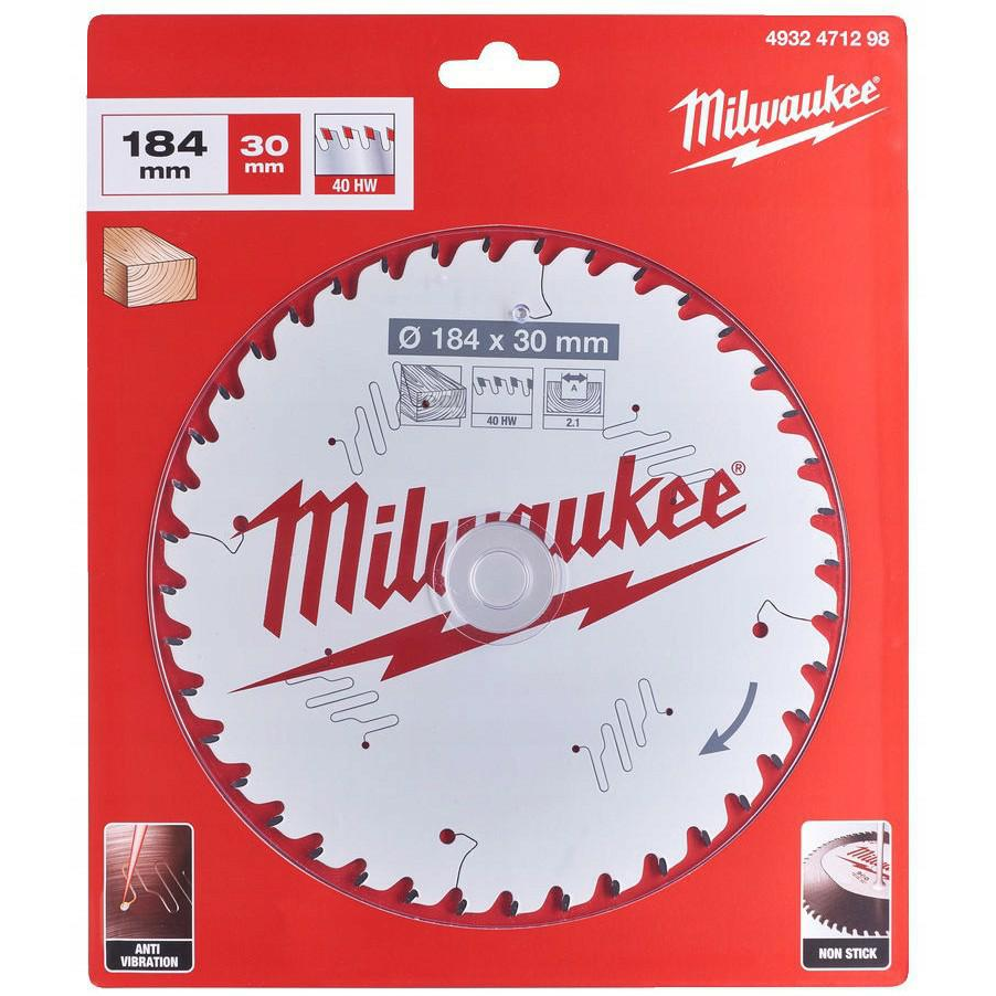 Milwaukee 4932471298 Körfűrészlap - 184x30x2,1 mm, Fogszám: 40 db (4932471298)