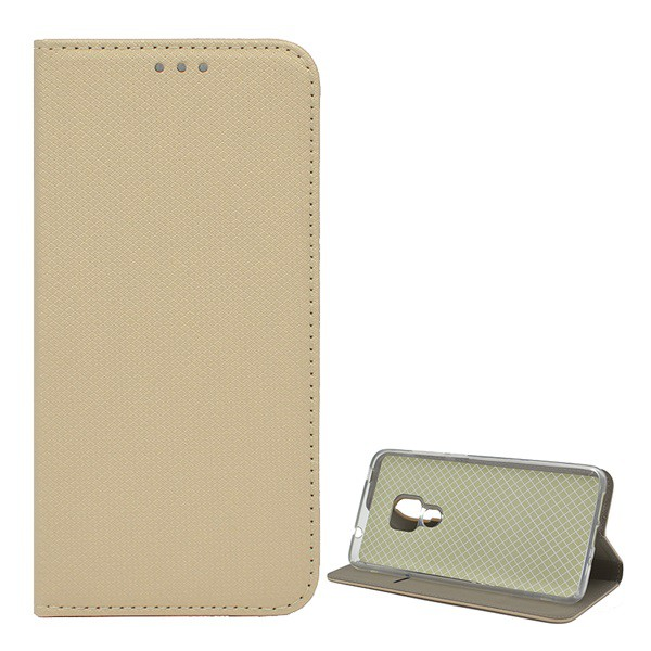 Tok álló, bőr hatású (FLIP, oldalra nyíló, asztali tartó funkció, rombusz minta) ARANY [Huawei Mate 20] (5996457816217)