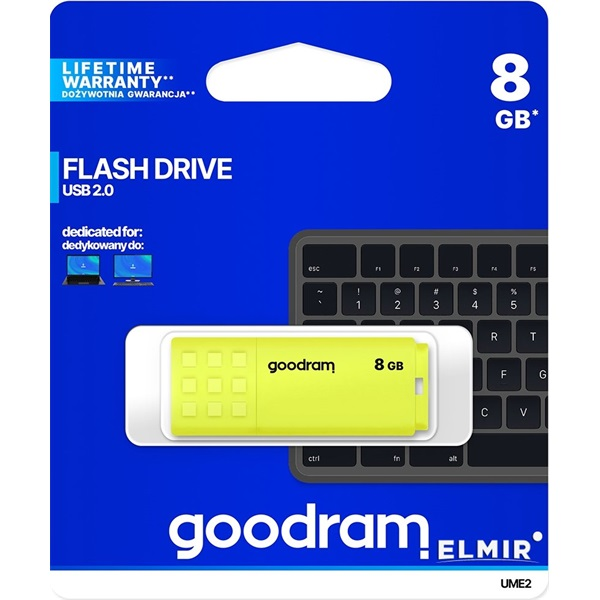 Goodram UME2 unità flash USB 8 GB USB tipo A 2.0 Giallo