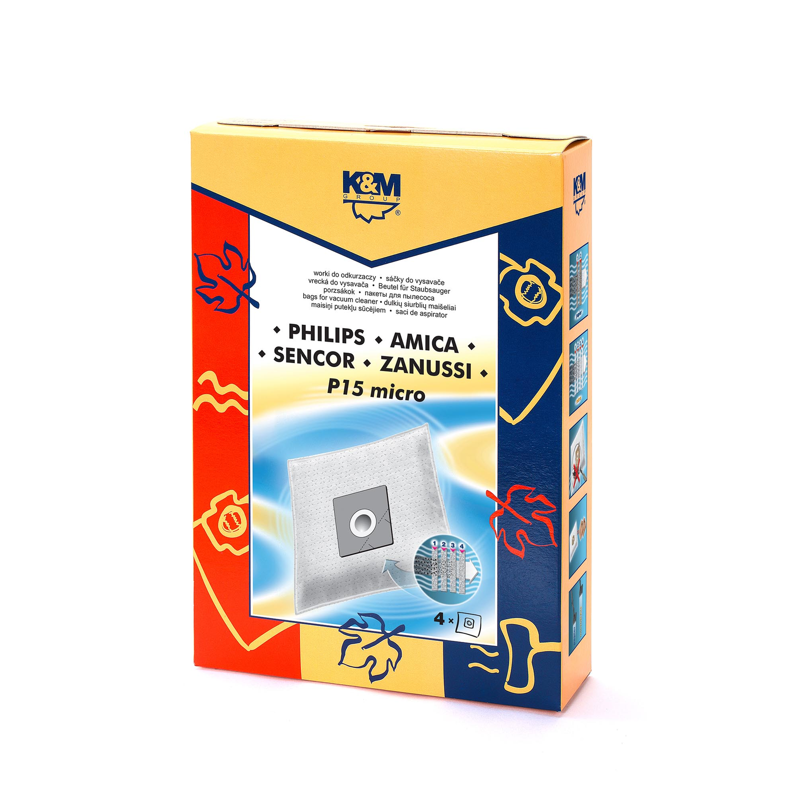 K&M Philips P15 Porzsák (4 db / csomag) (P15 MICRO)