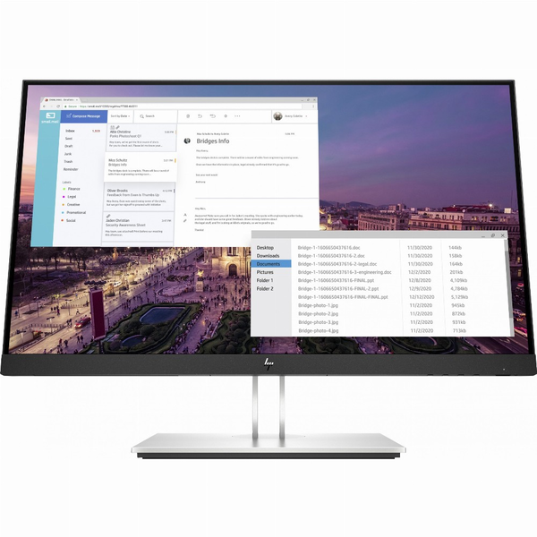 HP E-Series E23 G4 počítačový monitor 58,4 cm (23") 1920 x 1080 px Full HD LCD Černá, Stříbrná
