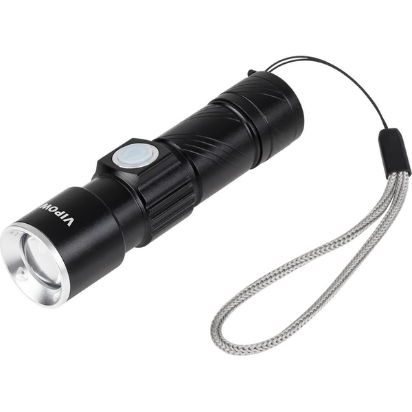 Alumínium Zseblámpa 3W ZOOM, USB Csatlakozó
