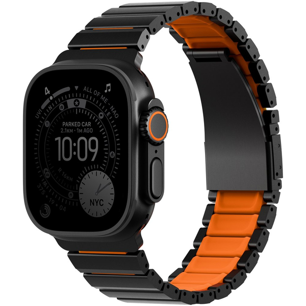 UNIQ Strova Flex Apple Watch állítható szíj 49/46/45/44MM fekete-narancs SP115763