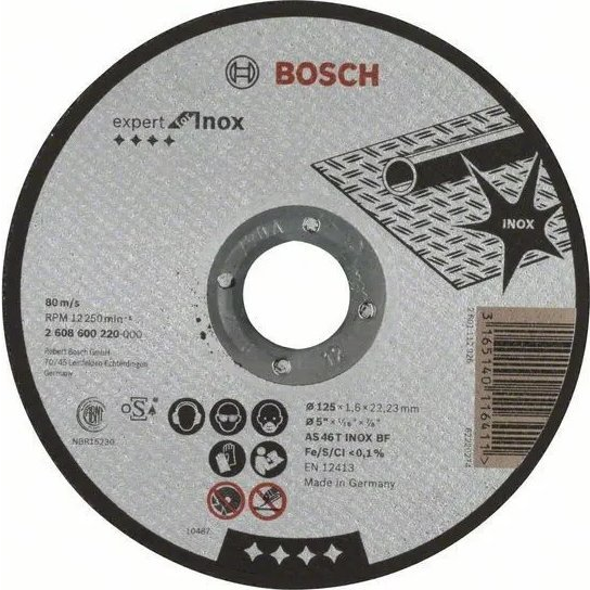 Bosch 2608600220 Vágókorong - 125 x 22,23 x 1,6 mm (2608600220)