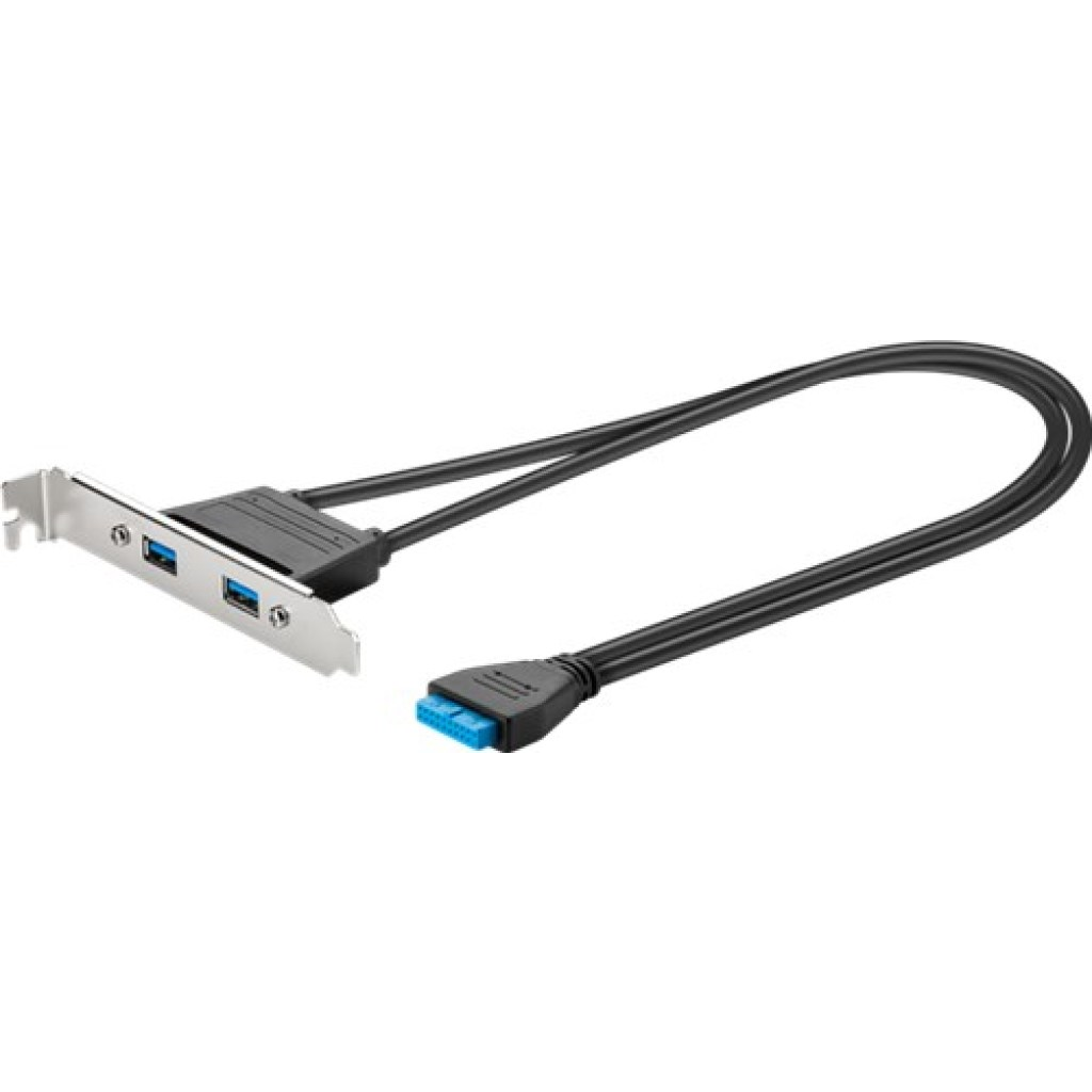 Goobay 95369 2x USB-A 3.0 hátlapi panel - Ezüst (95369)