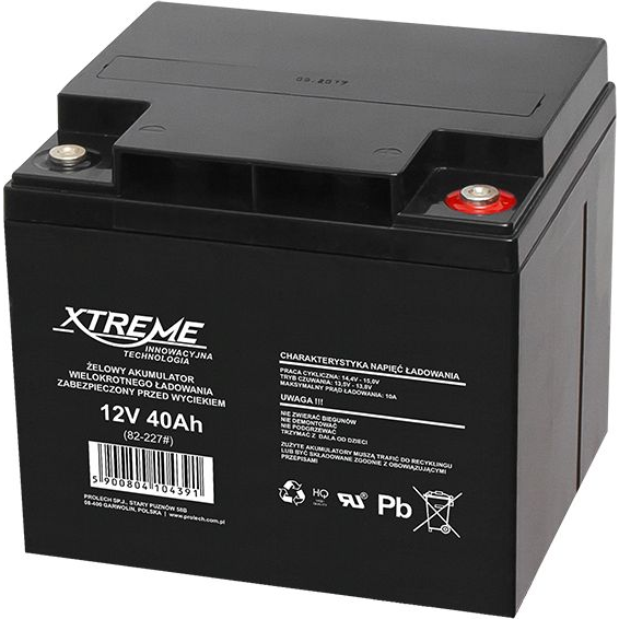 82-227# 12V 40Ah Xtreme Gél Akkumulátor 195X172X165_6