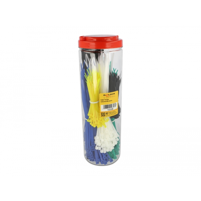Delock Kábel szorító szett dobozban, 600 db., különböző színű (19358)