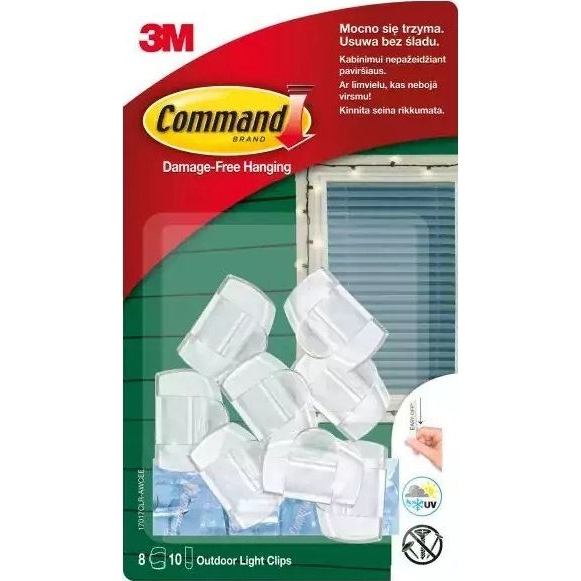 Kábelvezető akasztó, ragasztócsíkkal, 8 db, 3M SCOTCH "Command™" (3M000122)