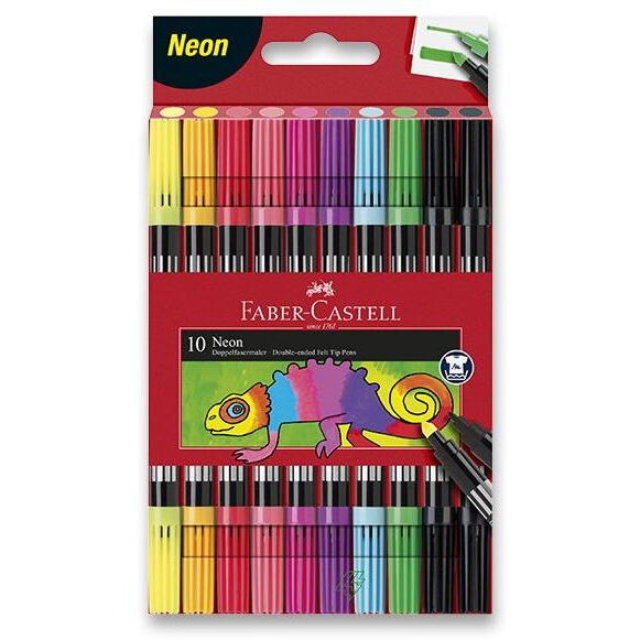 FABER-CASTELL kétoldalas, 10 szín, neon (151109)