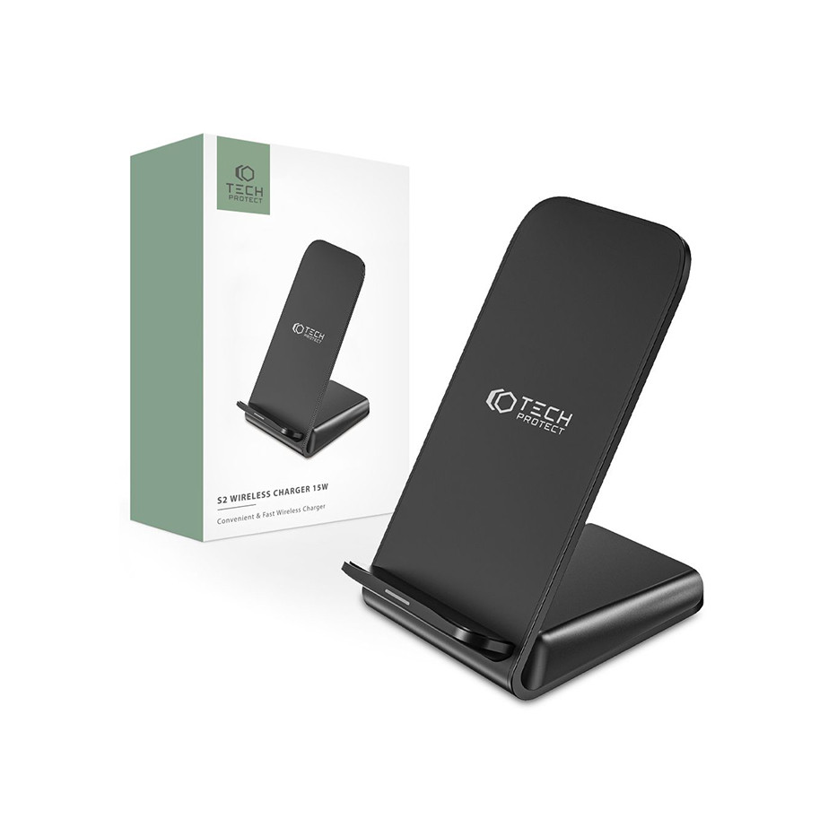 Tech-Protect Qi univerzális vezeték nélküli töltő állomás - 15W - Tech-Protect S2 Wireless Charger for Phone - fekete (FN0477)