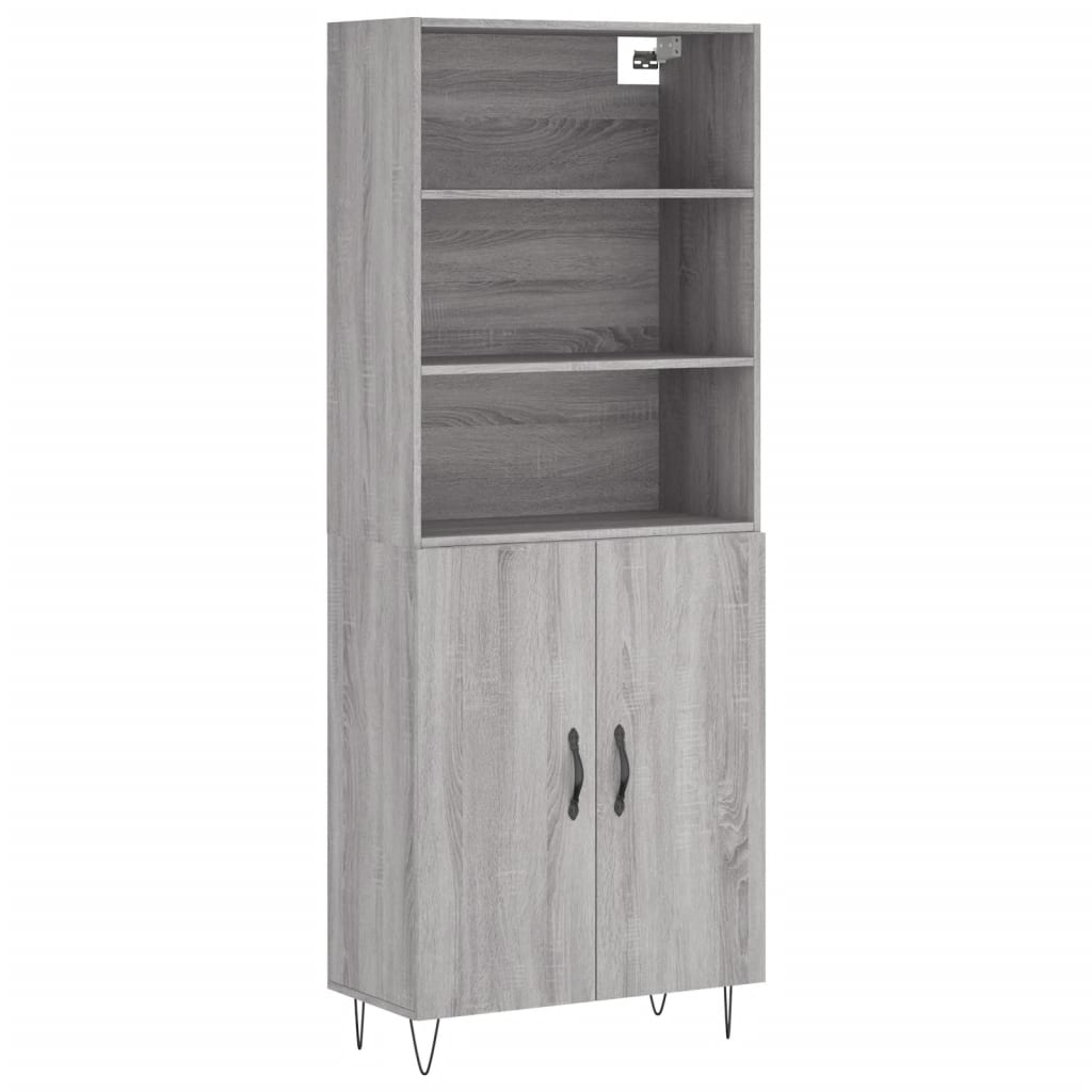 szürke sonoma szerelt fa magasszekrény 69,5 x 34 x 180 cm (3189251)