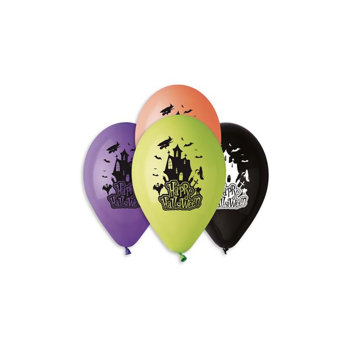 Halloween Kastély Léggömb - 30 cm (10 db/csomag) (11-PRINTHALLOWEENKASTELY)