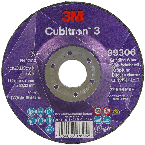 3M Cubitron 3 Abrasive Wheel, 115 × 7 mm, 99306