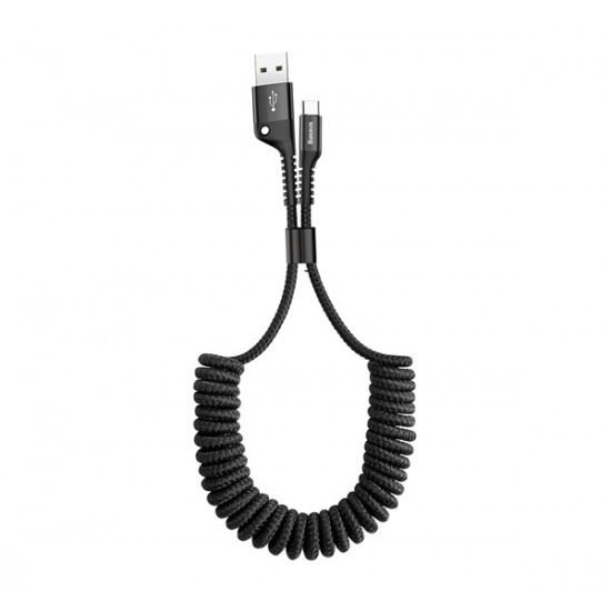 Кабел Baseus Spring, USB-A към USB-C, 1m, 2A, черен