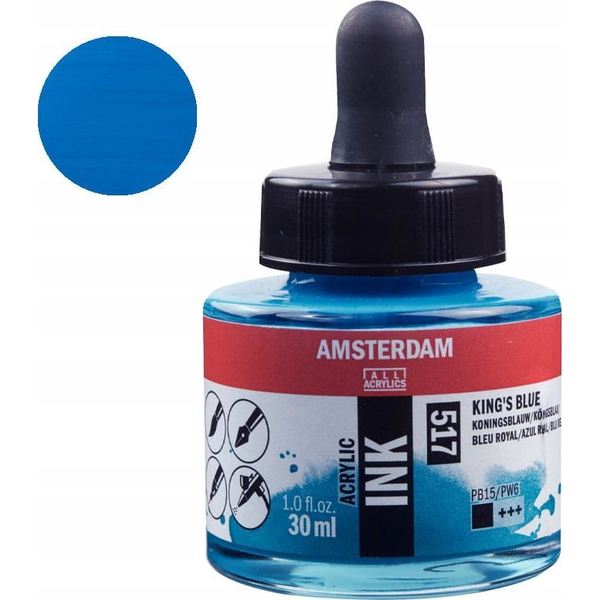 Artequipment Amsterdam Acrylic Ink Bottle King's Blue 517