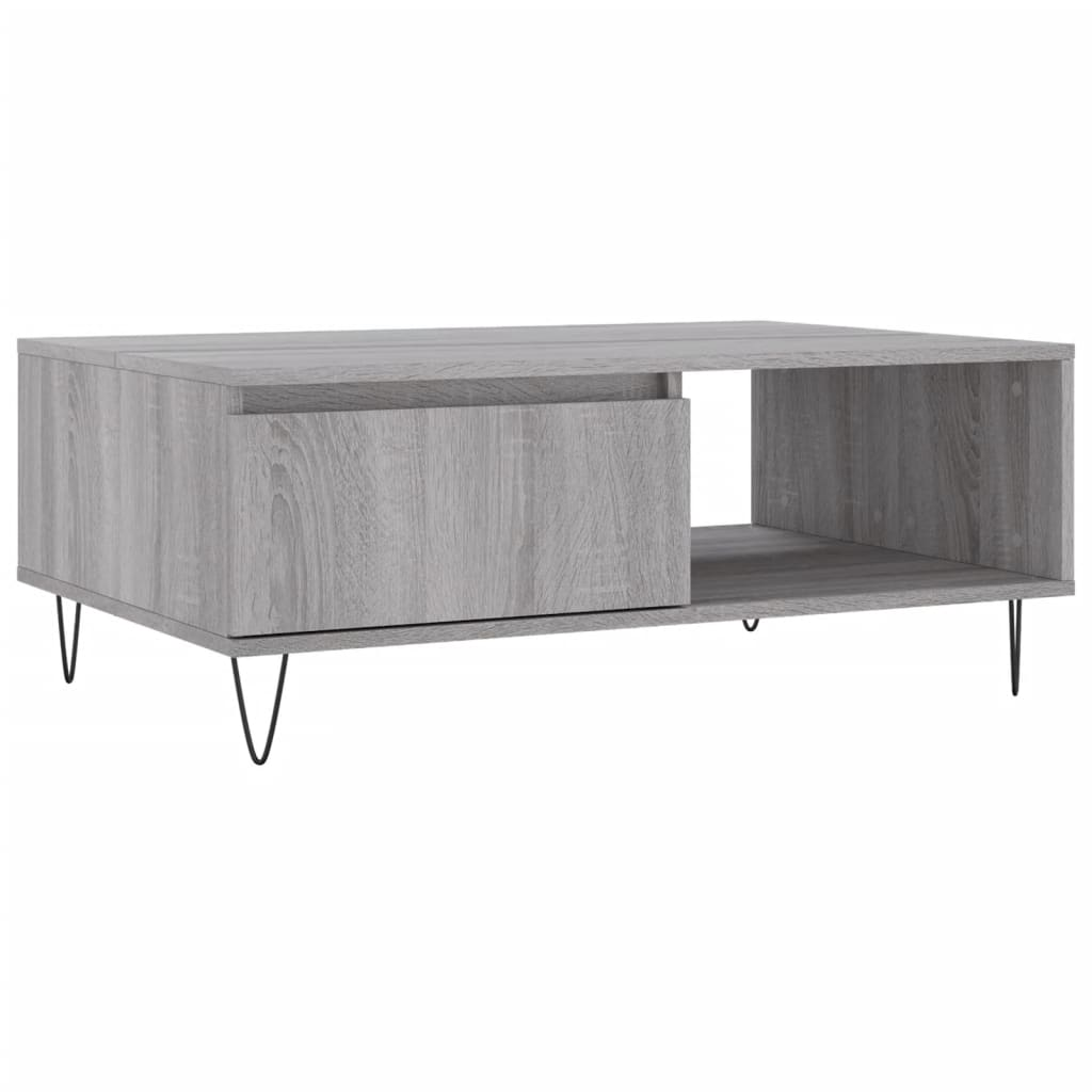 szürke sonoma szerelt fa dohányzóasztal 90 x 60 x 35 cm (827066)