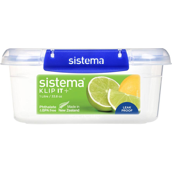 Sistema KLIP IT PLUS Műanyag ételtároló 1,0L - Kék / átlátszó