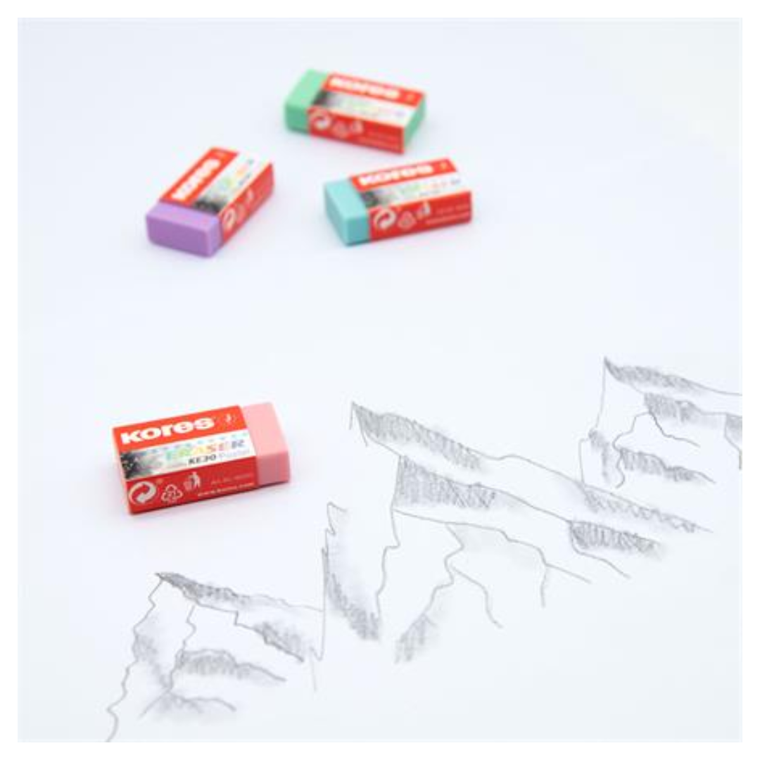 Kores KE-30 Radír display - Pasztell színek (30 db) (40305)