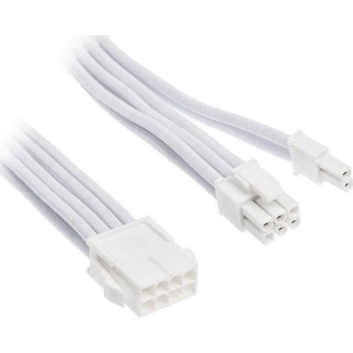 Netzteil-Verlängerungskabel SST-PP07E-PCI8W-V2, PCIe 8pin (6+2) (weiß, 30cm) (SST-PP07E-PCI8W-V2)