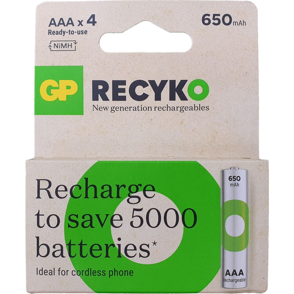 Blist-4 Pilas Recargables Recyko R03 650aaa Gp