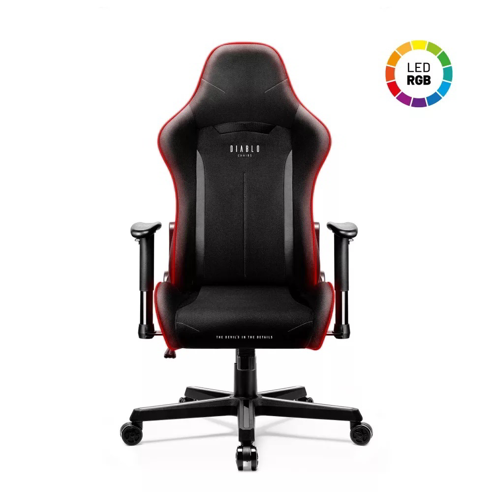 Diablo Chairs X-Starter RGB LED Gamer szék távirányítóval - Fekete (1509)