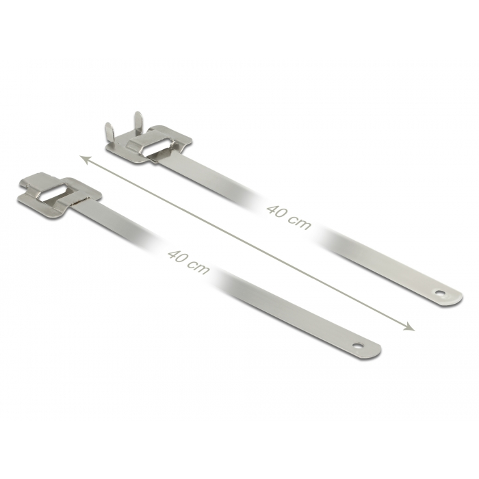 Delock Rozsdamentes acél, újrahasználható kábelkötegek összeköto kampóval hossz: 400 mm szélesség: 1 (18764) (18764)