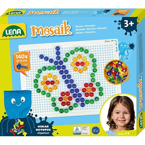 Lena Mosaik Átlátszó pötyi kreatív szett 10mm 140db-os (35621) (LE35621)