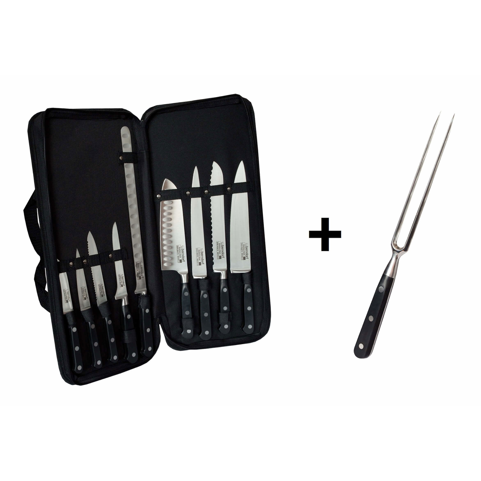 Berndorf húsvágó kés és villa szett, 10 darab, tokban (375710200)