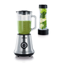 Блендер Severin + Smoothie Mix & Go, стомана, 500 W, 1 л черен/сребрист